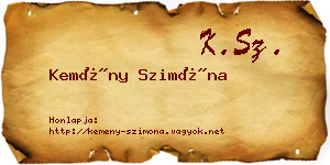 Kemény Szimóna névjegykártya